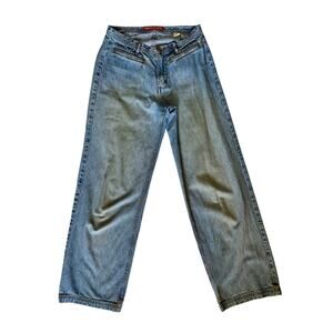 Vintage 1990s Unionbay Blue Denim Jeans Size 7 Mid rise Loose Fit Light Wash
